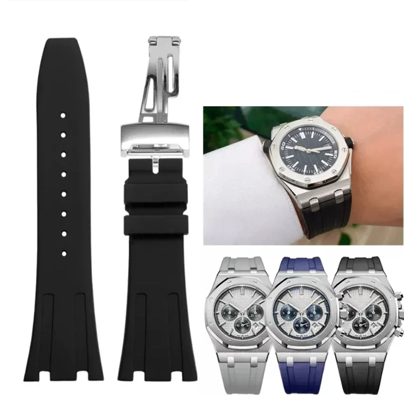 Audemars Piguet Watch Royal Oak - Bracelet de Montre en Caoutchouc de