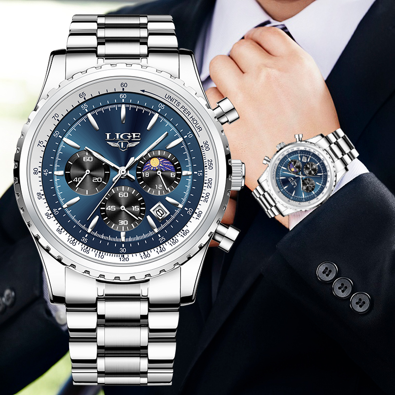 LIGE-Montre à quartz en acier  - Luxury Watch Investment avis et prix